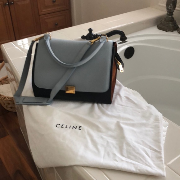 Celine Handbags - Authentic tri-color Celine all leather bag